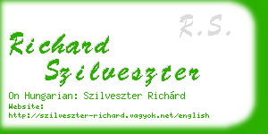 richard szilveszter business card